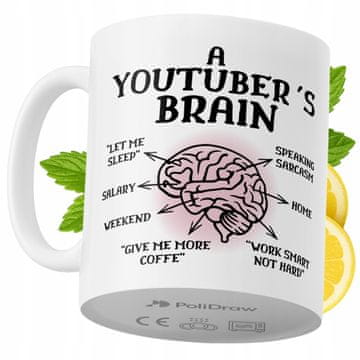 Šalica za YouTubera, smiješna i humoristična šalica za kavu i čaj sa smiješnim grafičkim tekstom, za rođendane, imendane i blagdane, premium šalica za posebne prigode, za dom i ured, bijela, 330 ml