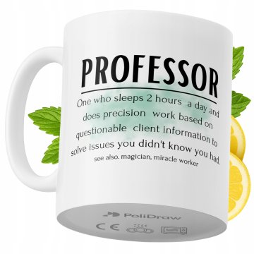 Šalica za profesora, smiješna i duhovita šalica za kavu ili čaj sa smiješnim grafičkim dizajnom, za rođendane i imendane, premium šalica za posebne prigode za dom, ured i posao, bijela, 330 ml