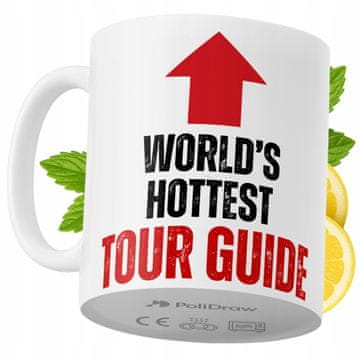 Šalica za vodiča, smiješna i humoristična coffee tea šalica s tekstom i grafikom, dar za rođendan, imendan, praznike, premium šalica za posebne prigode za dom, ured, posao, bijela, 330 ml