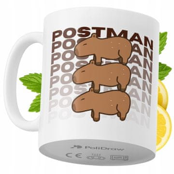 Šalica za poštara, smiješna humoristična, za čaj ili kavu, s tekstom i grafikom, za rođendane, imendane, praznike, premium šalica za posebne prigode za dom, ured i posao, bijela, 330 ml