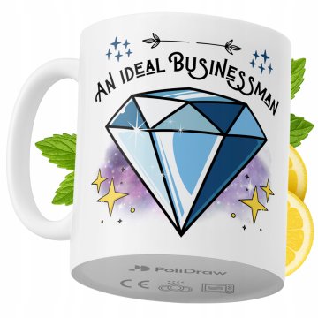 Šalica za jednog poslovnog čovjeka, smiješna, s duhovitim tekstom i grafikom, za rođendane, imendane, blagdane, premium šalica za posebne uvažene, za dom, ured i rad, bijela, 330 ml