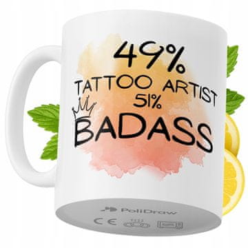 Šalica za tetovatora, smiješna i humorna, s dizajnerskim tekstom za kavu ili čaj, premium šalica za rođendane, imendane, praznike, posebne prigode, za dom, ured, posao, bijela, 330 ml