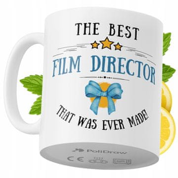 Šalica za filmskog redatelja, smiješni keramički vrč za kavu i čaj s humorističnim grafičkim dizajnom, poklon za rođendan, imendan i posebne prilike, za dom i ured, bijela, 330 ml