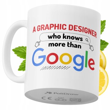 Šalica za grafičkog dizajnera, smiješna šalica za kavu i čaj sa smiješnim tekstom, dar za rođendan i imendan, premium šalica za posebne prilike, za dom i ured, bijela, 330 ml
