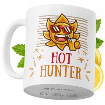 Hunter Šalica za lovca, smiješna tekstilna šalica za kavu ili čaj, s humorističnim dizajnom, dar za rođendan, imendan i blagdane, premium šalica za dom, ured i posao, bijela, 330 ml