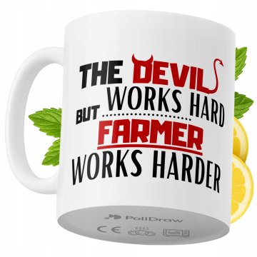 Šalica za farmera, smiješna humoristična šalica za kavu i čaj s tekstom i grafikom, za rođendane, imendane i blagdane, premium šalica za dom, ured i posao, bijela, 330 ml