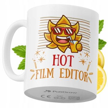 Šalica za filmskog montažera, smiješan duhoviti tekst i grafika, šalica za rođendane, imendane, blagdane, premium šalica za posebne prilike, za dom i ured, bijela, 330 ml