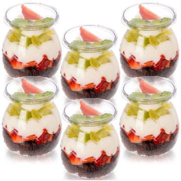 Northix Čaše za desert s poklopcima, 160 ml, set od 6
