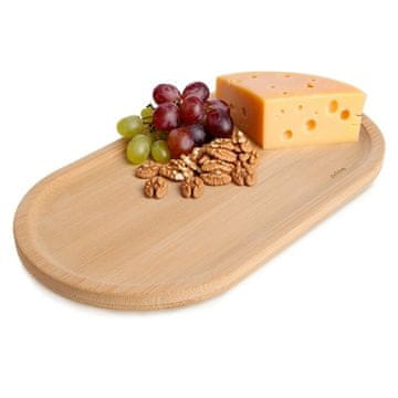 Northix Ovalni pladanj za grickalice od bambusa, 19x10,5 cm
