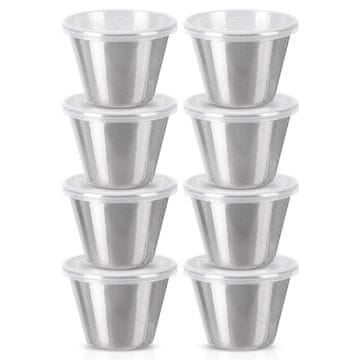 Northix Zdjelice za umak od nehrđajućeg čelika s poklopcima, 70 ml, set od 8