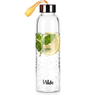Northix Staklena boca za vodu s bambusovim poklopcem, 500 ml