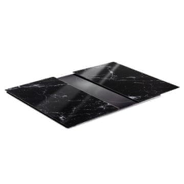 Northix Staklene daske za rezanje i poklopac za štednjak, crne, 60x52 cm, set od 2