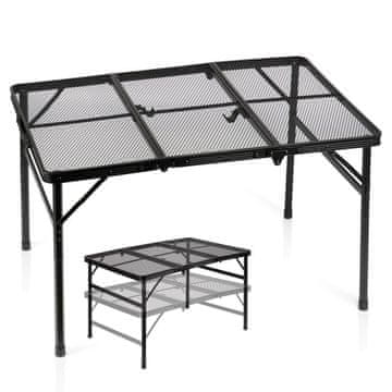 Northix Sklopivi aluminijski kamperski stol, crni, podesiva visina