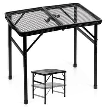 Northix Sklopivi aluminijski kamperski stol, crni, podesiva visina
