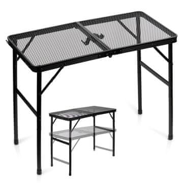 Northix Sklopivi kamperski stol, crni aluminij, podesiva visina