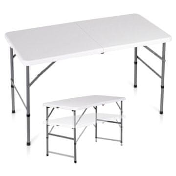 Northix Sklopivi stol za catering, podesiva visina, bijela, 120x60 cm