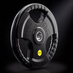 Northix Olimpijski uteg s gumenim premazom od 20 kg s Tri-Grip