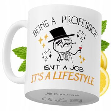 Šalica za profesora, smiješna i humoristična šalica za kavu i čaj, s tekstom i grafikom, za rođendane i blagdane, premium šalica za dom, ured i posao, bijela, 330 ml