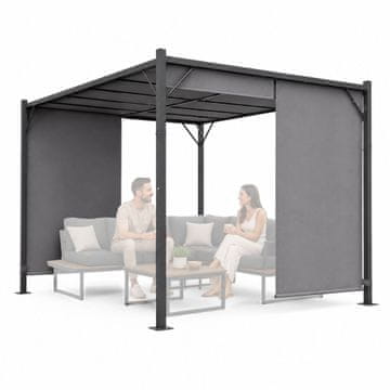 Northix Čelična vrtna pergola 3x4M s podesivom nadstrešnicom