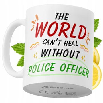 Šalica za kavu za policajca, smiješan humorističan tekst i grafika, premium šalica za rođendane, imendane, praznike, za dom, ured i posao, bijela, 330 ml