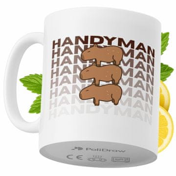 Šalica za majstora, smiješna humoristična keramička šalica za kavu i čaj s duhovitim dizajnom, dar za rođendan, imendan i blagdane, bijela, 330 ml