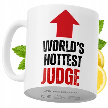 Šalica za kavu za suca, smiješna humorna šalica za kavu s dizajnom, za rođendane i blagdane, premium šalica za dom, ured i posao, bijela, 330 ml