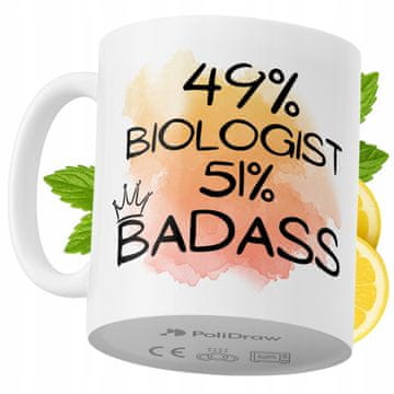 Šalica za biologa, smiješan i duhovit dizajn za kavu ili čaj, poklon za rođendan, imendan i posebne prigode, za dom i ured, bijela, 330 ml