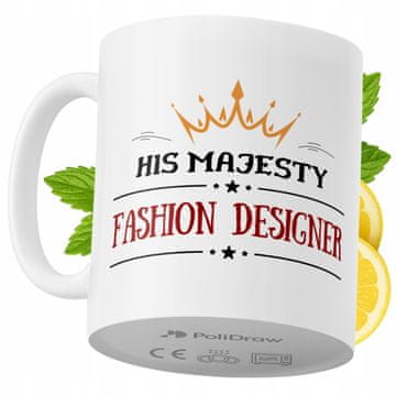 Šalica za modnog dizajnera, smiješna i humorna za kavu ili čaj, s grafikom i tekstom, dar za rođendan, imendan i praznike, bijela, 330 ml