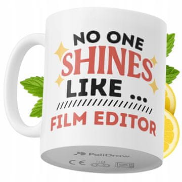 Šalica za filmskog montažera, smiješan i duhovit dizajn, šalica za kavu ili čaj, poklon za rođendan, imendan i praznike, bijela, 330 ml