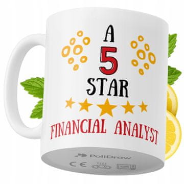 Šalica za financijskog analitičara, smiješni humoristični keramički vrč za kavu i čaj sa šaljivim grafičkim dizajnom, bijela, 330 ml