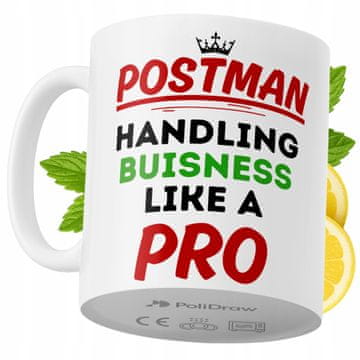 Šalica za poštara sa smiješnim humorističnim tekstom i grafikom za rođendane, imendane, blagdane, dom, ured, posao, bijelo, 330 ml