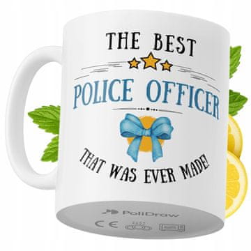 Šalica za policajca, smiješni duhoviti keramički vrč za kavu i čaj s motivom, za rođendane, imendane i blagdane, bijela, 330 ml