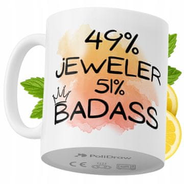 Šalica za draguljara, smiješni duhoviti tekst i grafika, šalica za rođendane i imendane, premium šalica 330 ml, bijela