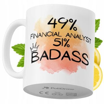 Šalica za financijskog analitičara, smiješni humoristični dizajn za kavu i čaj, bijela, 330 ml