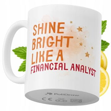 Šalica za financijskog analitičara, smiješni humoristični dizajn za čaj i kavu, bijela, 330 ml