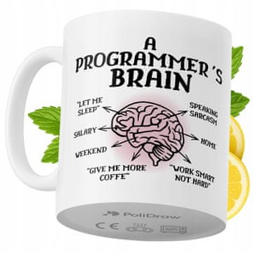 Šalica za programera, smiješan i duhovit dizajn, creta za rođendane i blagdane, bijela, 330 ml