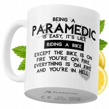 Šalica za kavu ili čaj za bolničara sa smiješnim tekstom i grafikom, bijela, 330 ml