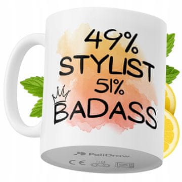 Šalica za kavu ili čaj s humorističnim tekstom i grafikom za frizera, bijela, 330 ml