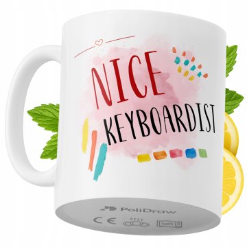 Šalica za klavijaturista, duhoviti poklon za rođendan i blagdane, bijela, 330 ml