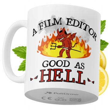 Šalica za filmskog montažera, smiješni humoristični tekst, bijela, 330 ml