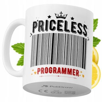 Šalica za programera, smiješan i duhovit dizajn s tekstom, bijela, 330 ml