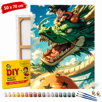 Slika za slikanje po brojevima s okvirom Dragon Ball u oblacima 50x70 cm