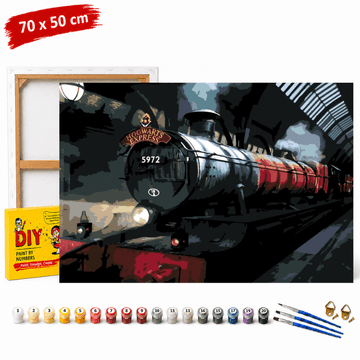 Slika za slikanje po brojevima s okvirom Express Hogwarts noću 70x50 cm