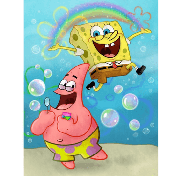 Slikanje po brojevima za odrasle i djecu, Spongebob i Patrik, 40x50cm