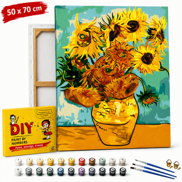 Slika za slikanje po brojevima s okvirom Suncokreti Van Gogh 50x70 cm