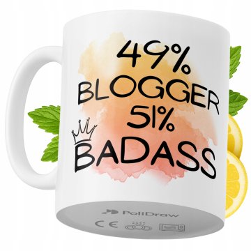 Šalica za blogera sa smiješnim tekstom, keramička, bijela, 330 ml