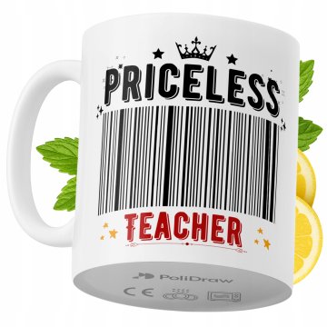 Šalica za učitelja sa smiješnim tekstom i grafikom, bijela, 330 ml