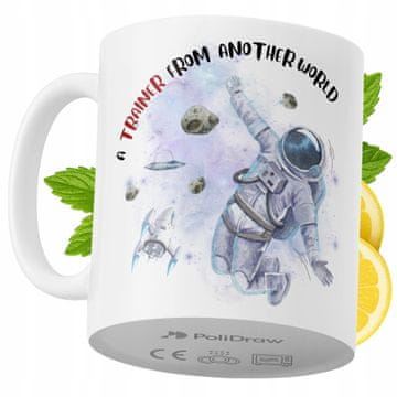 Šalica za trenera sa smiješnim tekstom i grafikom, bijela, 330 ml