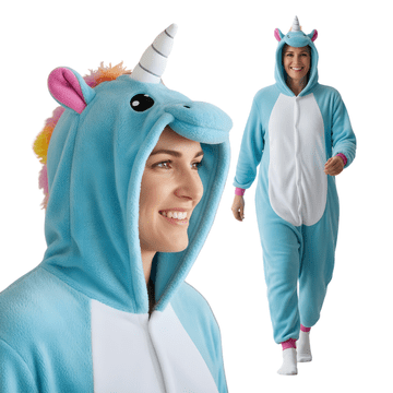 Pižama onesie kigurumi kostim azurni jednorog XL: 175-185cm