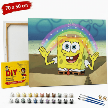 Slika za bojanje po brojevima s okvirom Spongebob duga 70x50 cm